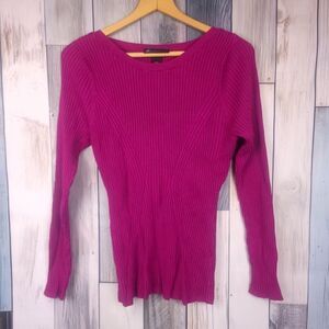 Lane Bryant Pink Fuchsia Stretchy Ribbed Sweater Size 18/20
